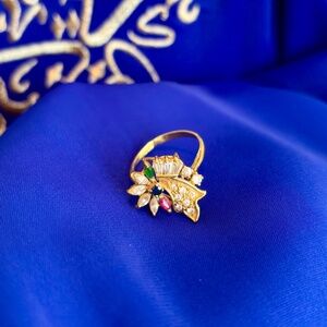 ✨ 21K Gold Multi-Gem Statement Ring | Vintage Luxury ✨